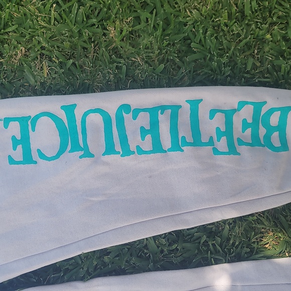 BEETLEJUICE black white teal sweatpants sweats small - Picture 4 of 5